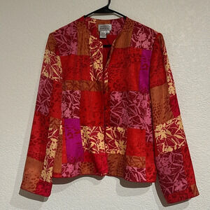 Adrianna Papell Red Formal Silk Jacket